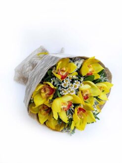Elegant Yellow Orchids Bouquet