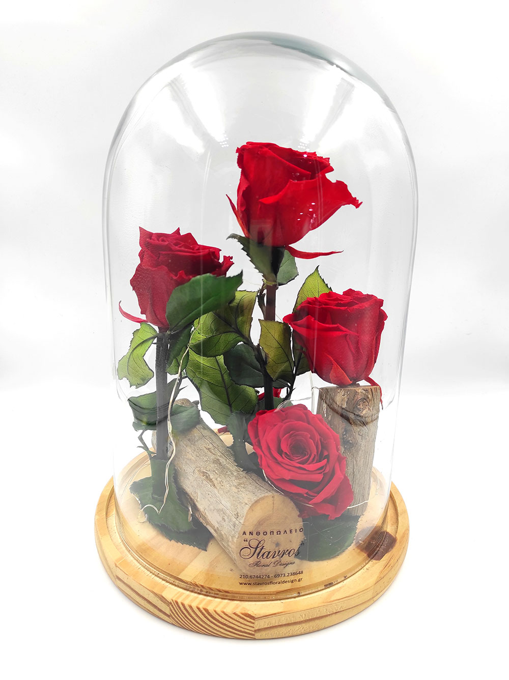 Forever 4 Red+Forever Red Heart! (Large Plus/H 4.5cm x D 6.5cm) With Led Stolp