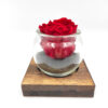 Forever Red (Large+/H 4.5cm x D 6.5cm) Σε Τετράγωνη Ξύλινη Βάση Με Γυαλί
