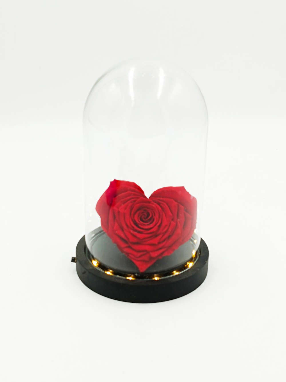 Forever Red Heart In Glass Led Stolp!