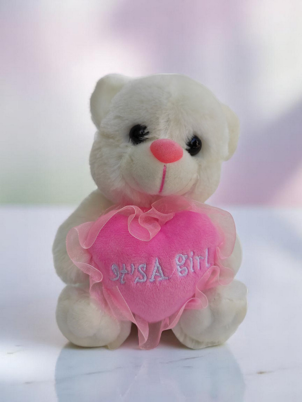 Λούτρινο Its a Girl με καρδιά 18cm