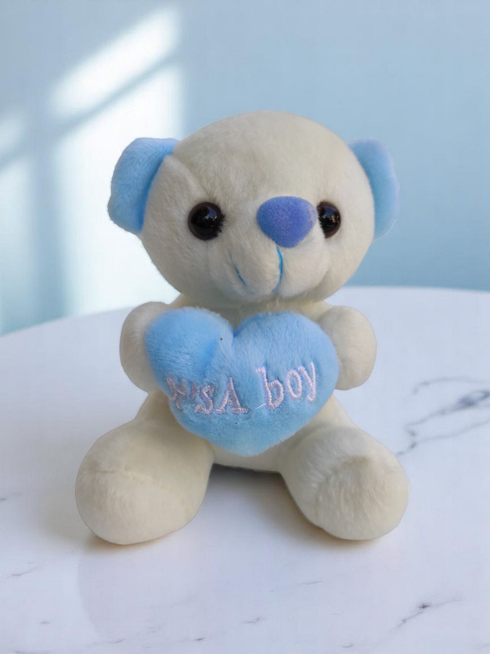 Λούτρινο Λευκό/Γαλάζιο Its a Boy 12cm
