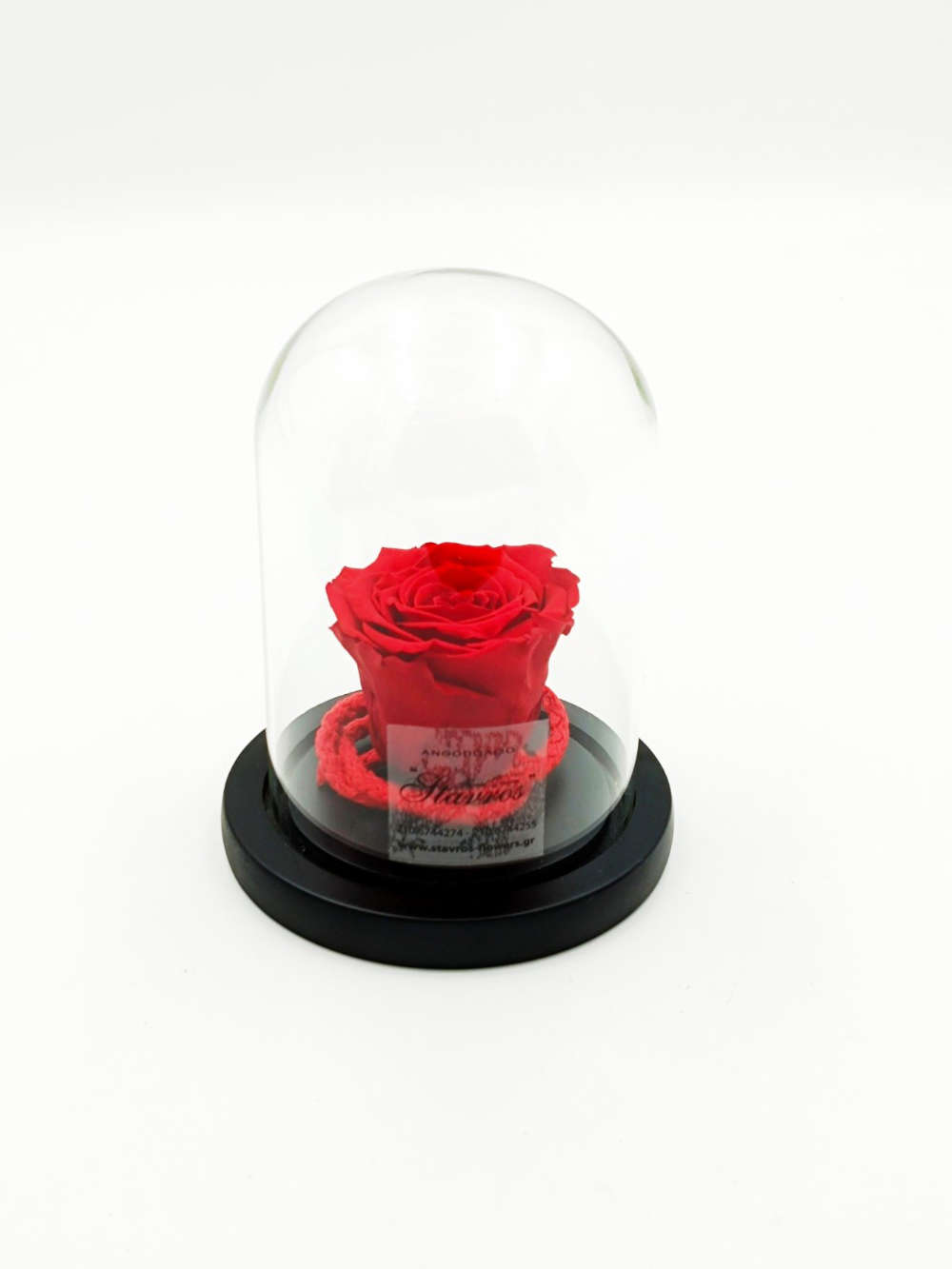 Forever Red (Large Plus/H 4.5cm x D 6.5cm) Σε Μικρό Γυάλινο Θόλο