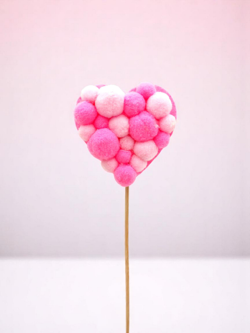 Καρδιά Φούξια Pompon 8cm